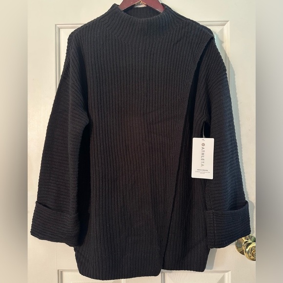 MERINO EXTRA FINE WOOL CASHMERE Wrap Turtleneck Small ATHLETA Azalea Sweater NWT - Picture 1 of 14